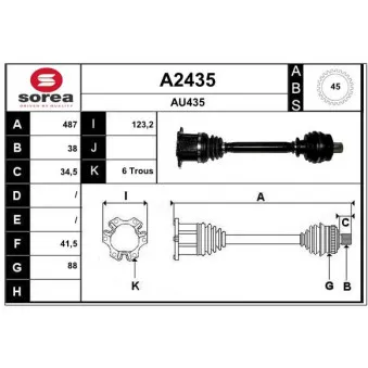 SNRA A2435 - Arbre de transmission