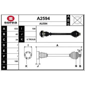 SNRA A2594 - Arbre de transmission