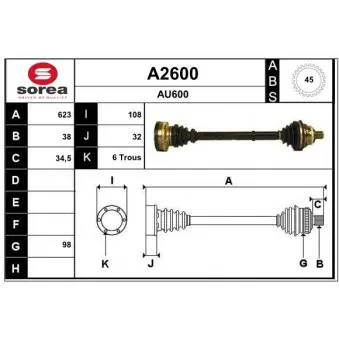 SNRA A2600 - Arbre de transmission