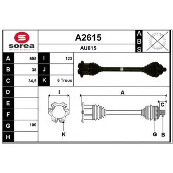 SNRA A2615 - Arbre de transmission