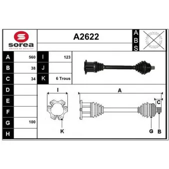 SNRA A2622 - Arbre de transmission