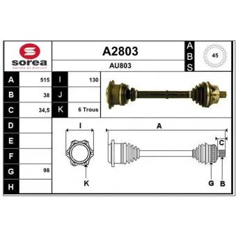 SNRA A2803 - Arbre de transmission