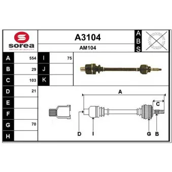 SNRA A3104 - Arbre de transmission