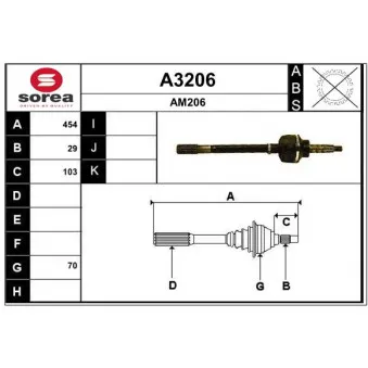 SNRA A3206 - Arbre de transmission