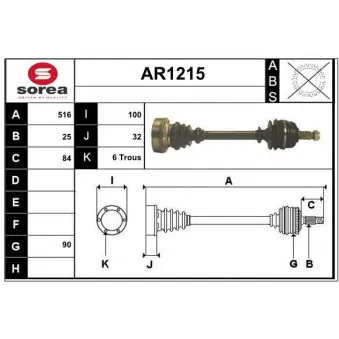 SNRA AR1215 - Arbre de transmission