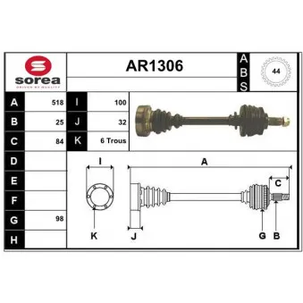 SNRA AR1306 - Arbre de transmission