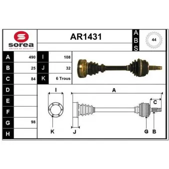 SNRA AR1431 - Arbre de transmission