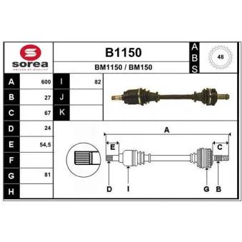 SNRA B1150 - Arbre de transmission