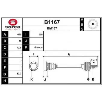 SNRA B1167 - Arbre de transmission