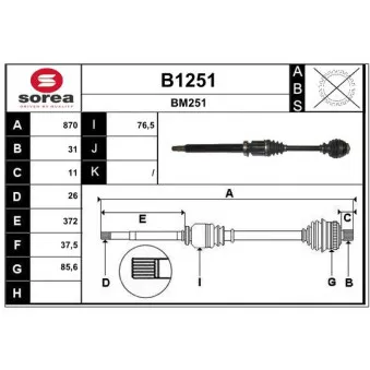 SNRA B1251 - Arbre de transmission