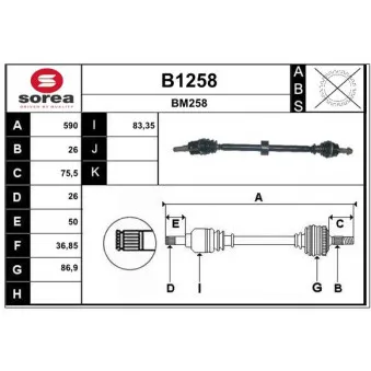 SNRA B1258 - Arbre de transmission