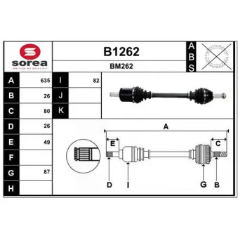 SNRA B1262 - Arbre de transmission