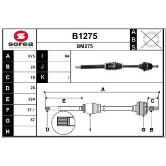 SNRA B1275 - Arbre de transmission