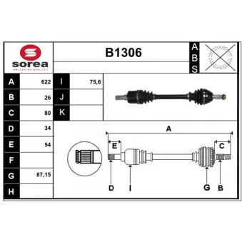 SNRA B1306 - Arbre de transmission