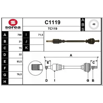 SNRA C1119 - Arbre de transmission