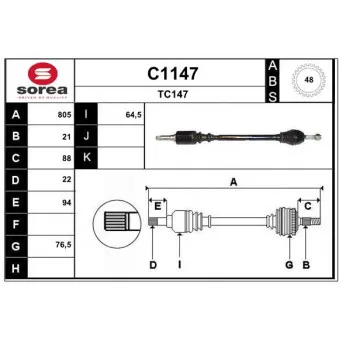 SNRA C1147 - Arbre de transmission