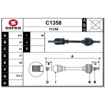 SNRA C1358 - Arbre de transmission