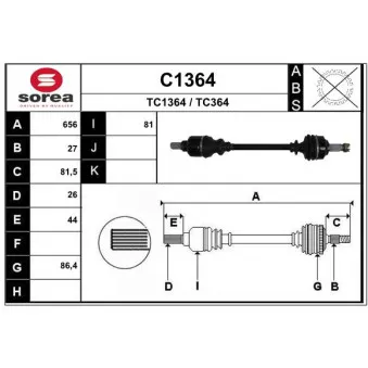 SNRA C1364 - Arbre de transmission