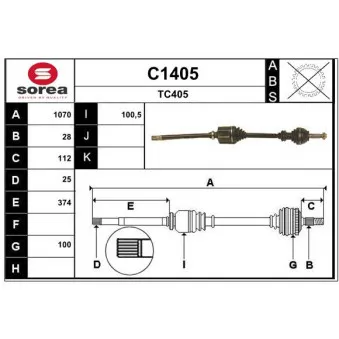 SNRA C1405 - Arbre de transmission