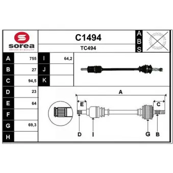 SNRA C1494 - Arbre de transmission