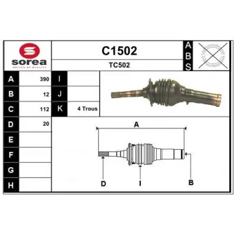 Arbre de transmission SNRA [C1502]