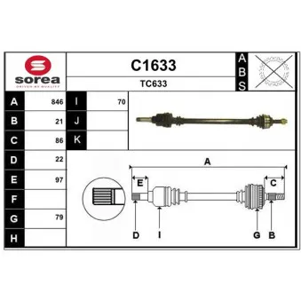 SNRA C1633 - Arbre de transmission