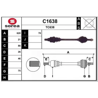 SNRA C1638 - Arbre de transmission