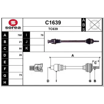 SNRA C1639 - Arbre de transmission