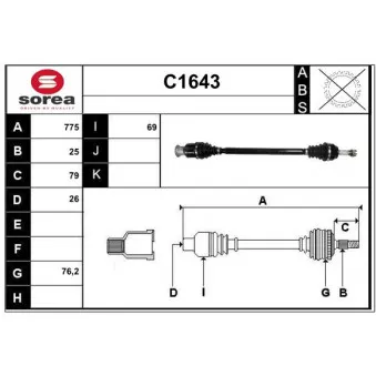 SNRA C1643 - Arbre de transmission
