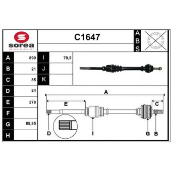 SNRA C1647 - Arbre de transmission