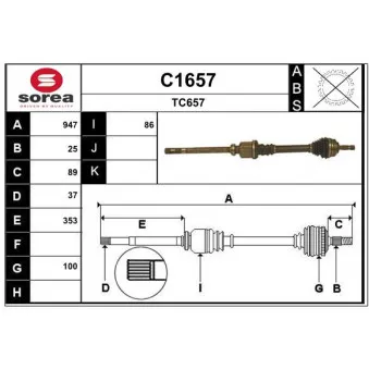 SNRA C1657 - Arbre de transmission