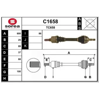 SNRA C1658 - Arbre de transmission
