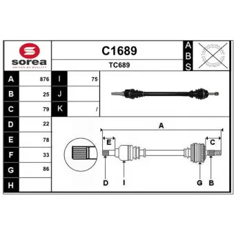 SNRA C1689 - Arbre de transmission