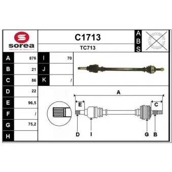 SNRA C1713 - Arbre de transmission