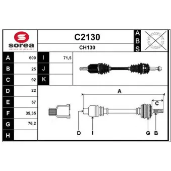 SNRA C2130 - Arbre de transmission