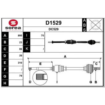 SNRA D1529 - Arbre de transmission