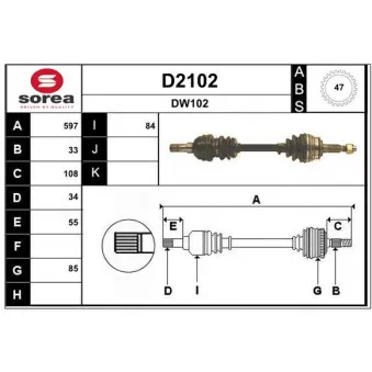 SNRA D2102 - Arbre de transmission