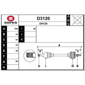 SNRA D3120 - Arbre de transmission