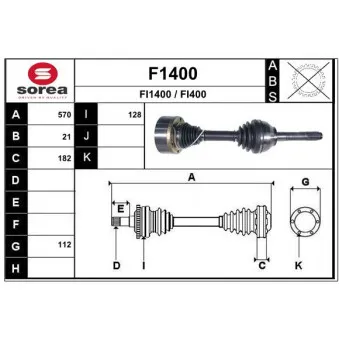 SNRA F1400 - Arbre de transmission