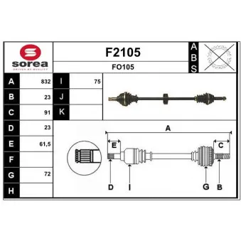 SNRA F2105 - Arbre de transmission