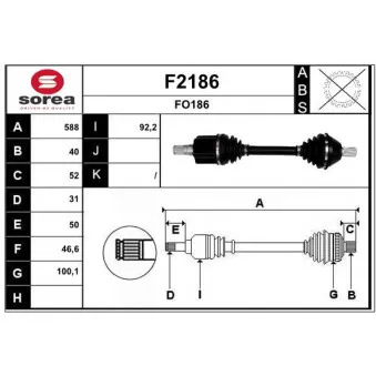 SNRA F2186 - Arbre de transmission