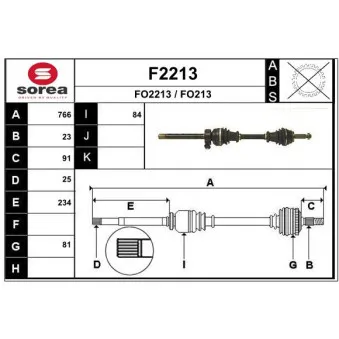 SNRA F2213 - Arbre de transmission
