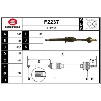 SNRA F2237 - Arbre de transmission