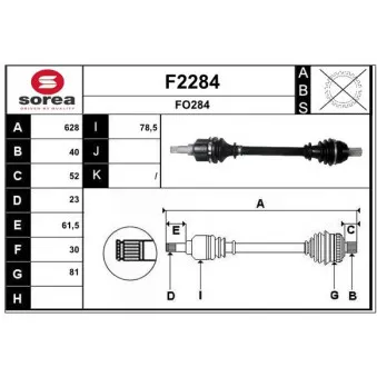 SNRA F2284 - Arbre de transmission