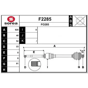 SNRA F2285 - Arbre de transmission