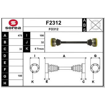 SNRA F2312 - Arbre de transmission