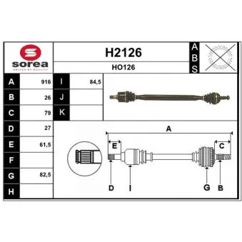 SNRA H2126 - Arbre de transmission