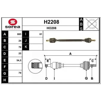 SNRA H2208 - Arbre de transmission