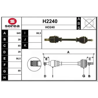SNRA H2240 - Arbre de transmission
