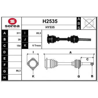 SNRA H2535 - Arbre de transmission